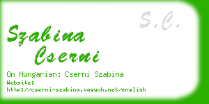 szabina cserni business card